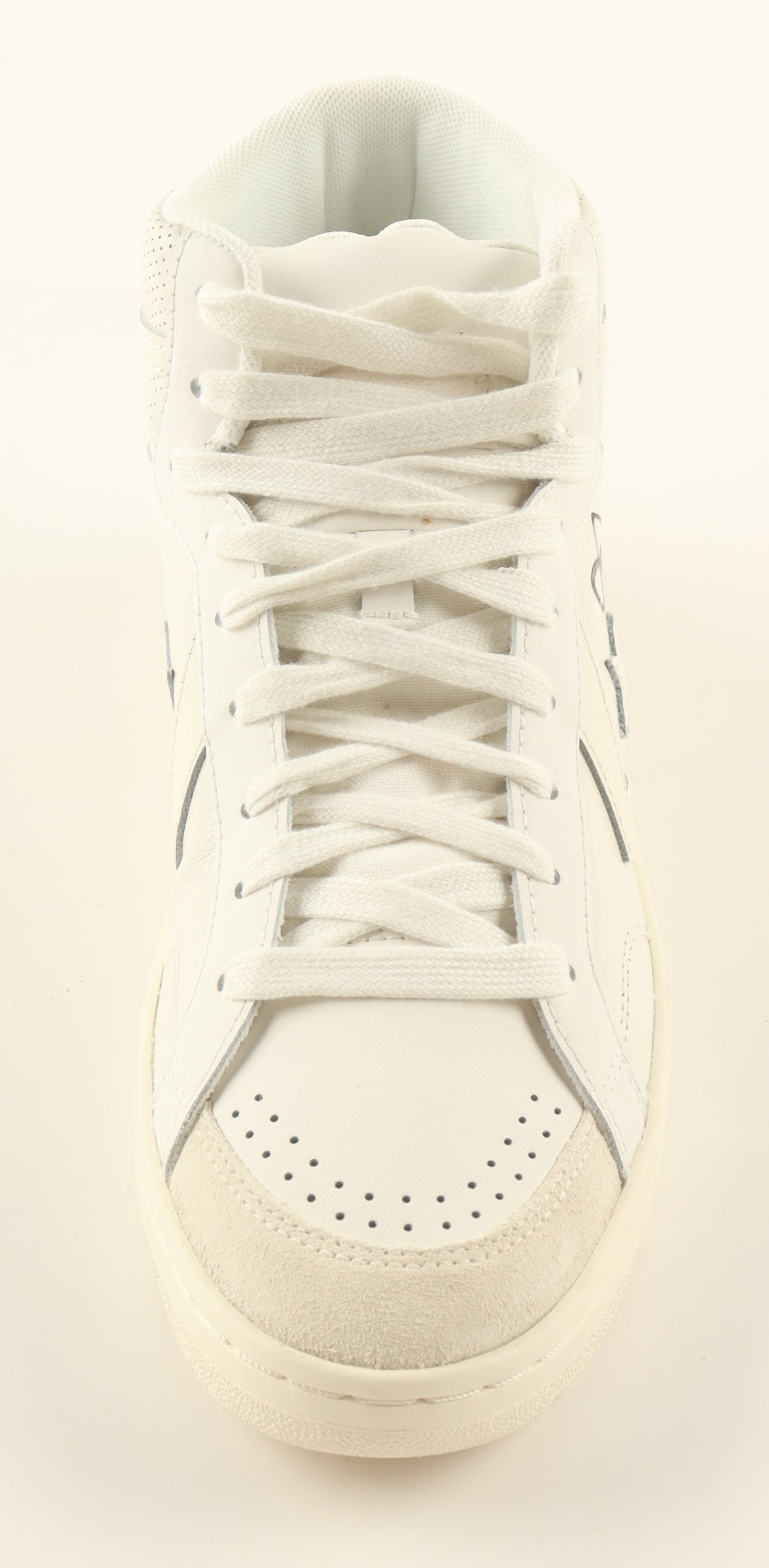 Larry Bird Autographed Converse All-Star White Leather Basketball Shoe | PSA Certified | Stat Plaque Display Stand