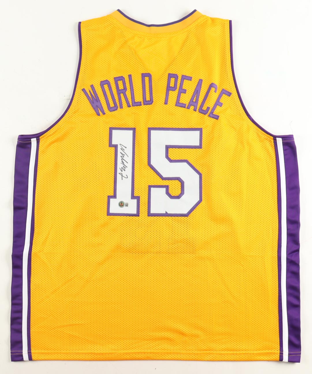 Metta World Peace Autographed Los Angeles Lakers Jersey | Beckett Certified Signature | NBA Champion Memorabilia