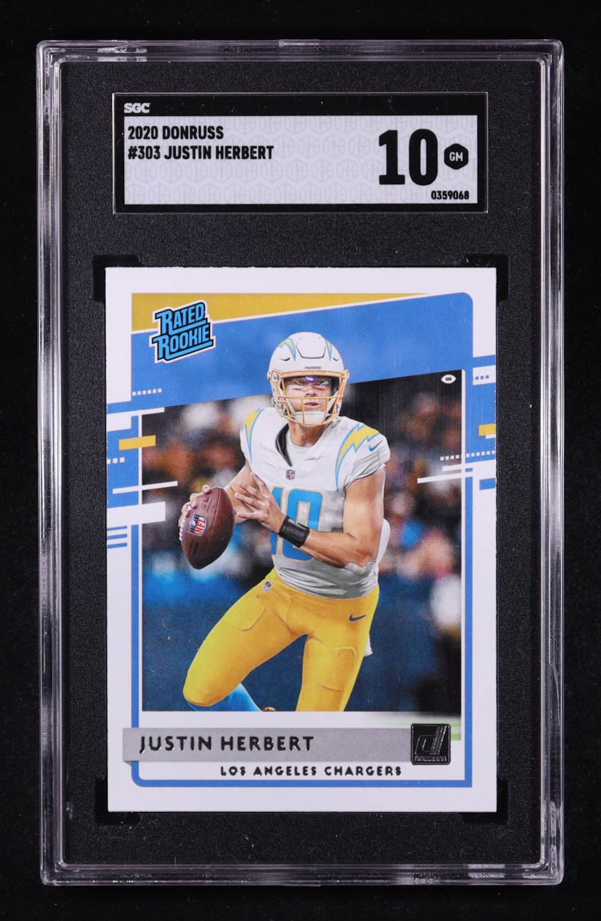 Justin Herbert 2020 Donruss Rated Rookie #303 RC | SGC 10 Gem Mint | NFL Rookie Card