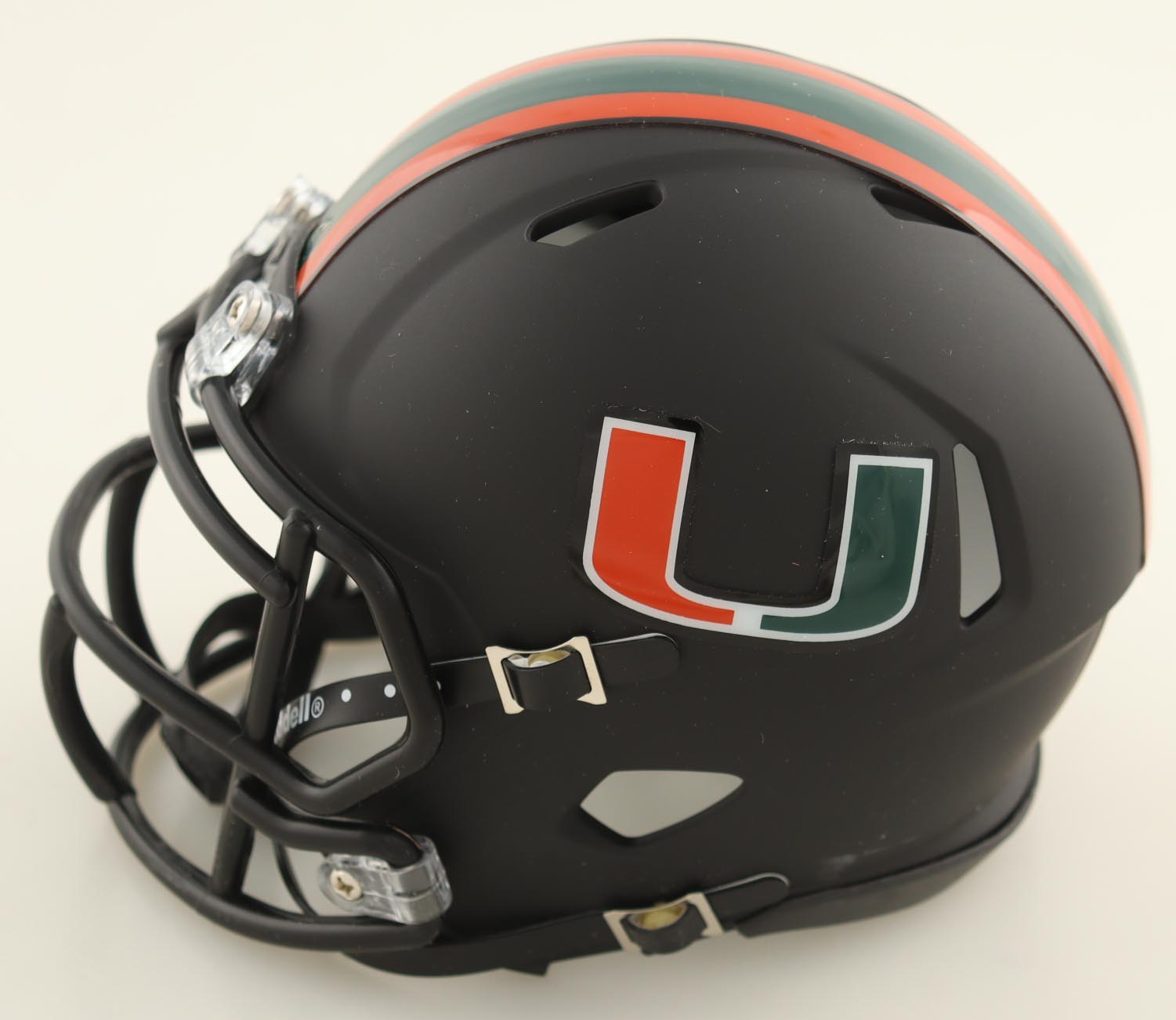 Clinton Portis Autographed Miami Hurricanes Eclipse Speed Mini Helmet | Beckett Certified Signature