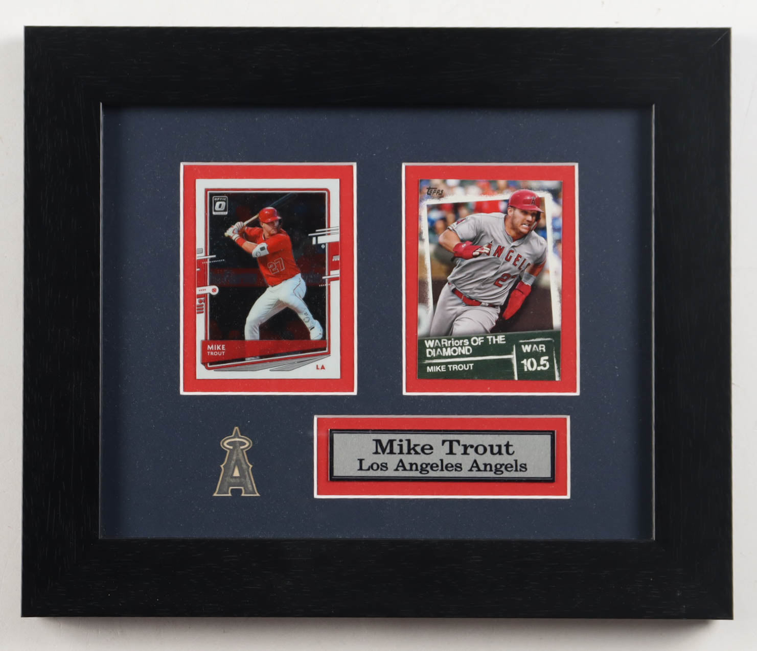 Mike Trout Angels Custom Framed Donruss Optic & Topps Card Display