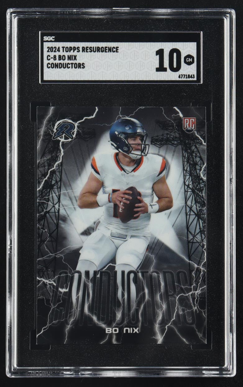 Bo Nix 2024 Topps Resurgence Conductors #C-8 Rookie Card RC | SGC 10 Gem Mint