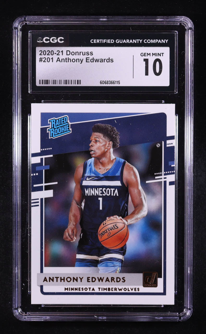 Anthony Edwards 2020-21 Panini Donruss Rated Rookie #201 RC | CGC 10 Gem Mint