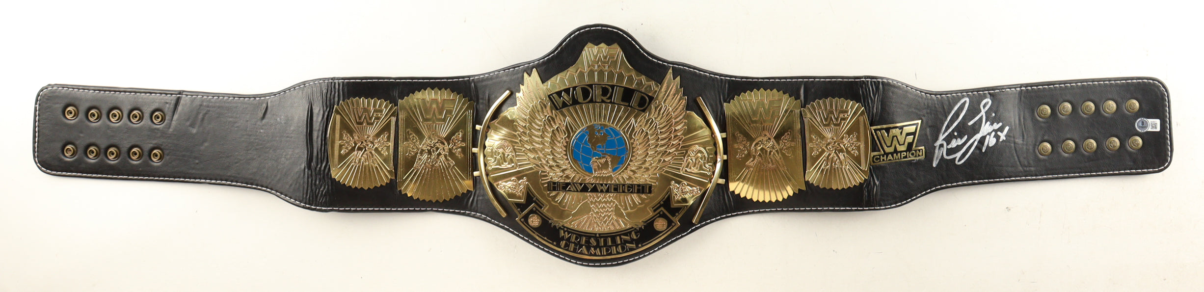 Ric Flair Signed WWF Heavyweight Champion Belt Inscribed "16x"