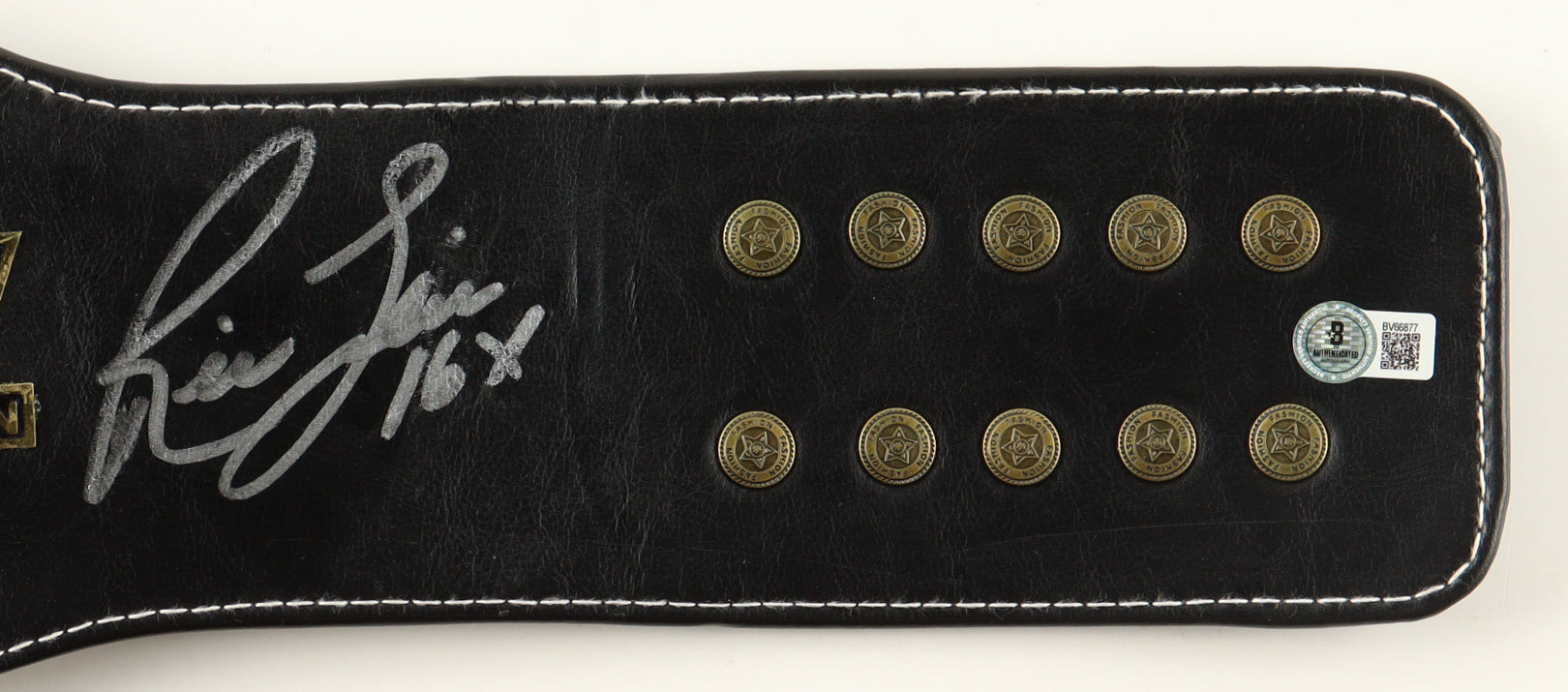 Ric Flair Signed WWF Heavyweight Champion Belt Inscribed "16x"