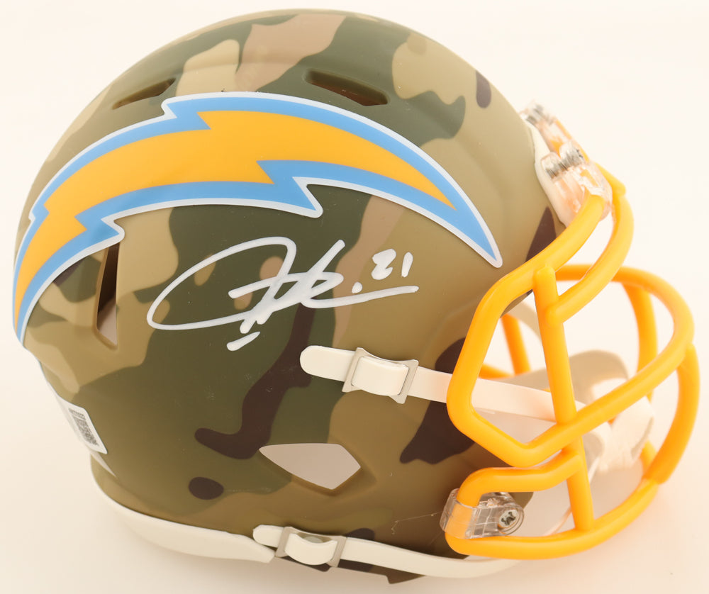 LaDainian Tomlinson Signed Chargers Camo Alternate Speed Mini Helmet (Beckett)