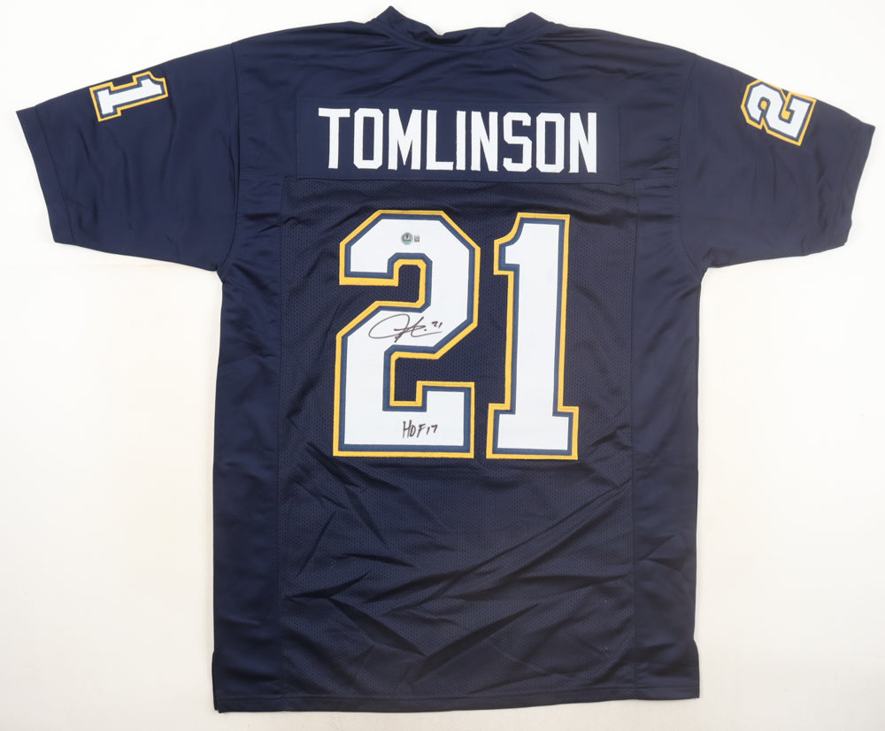 Live Auction Happening Now - Click to Join Enter your max bid for this auction LaDainian Tomlinson Signed Jersey Inscribed "HOF 17"