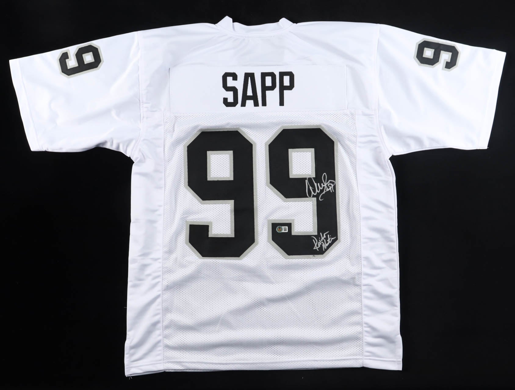 Warren Sapp Signed Jersey Inscribed "Raider Nation" (Beckett)