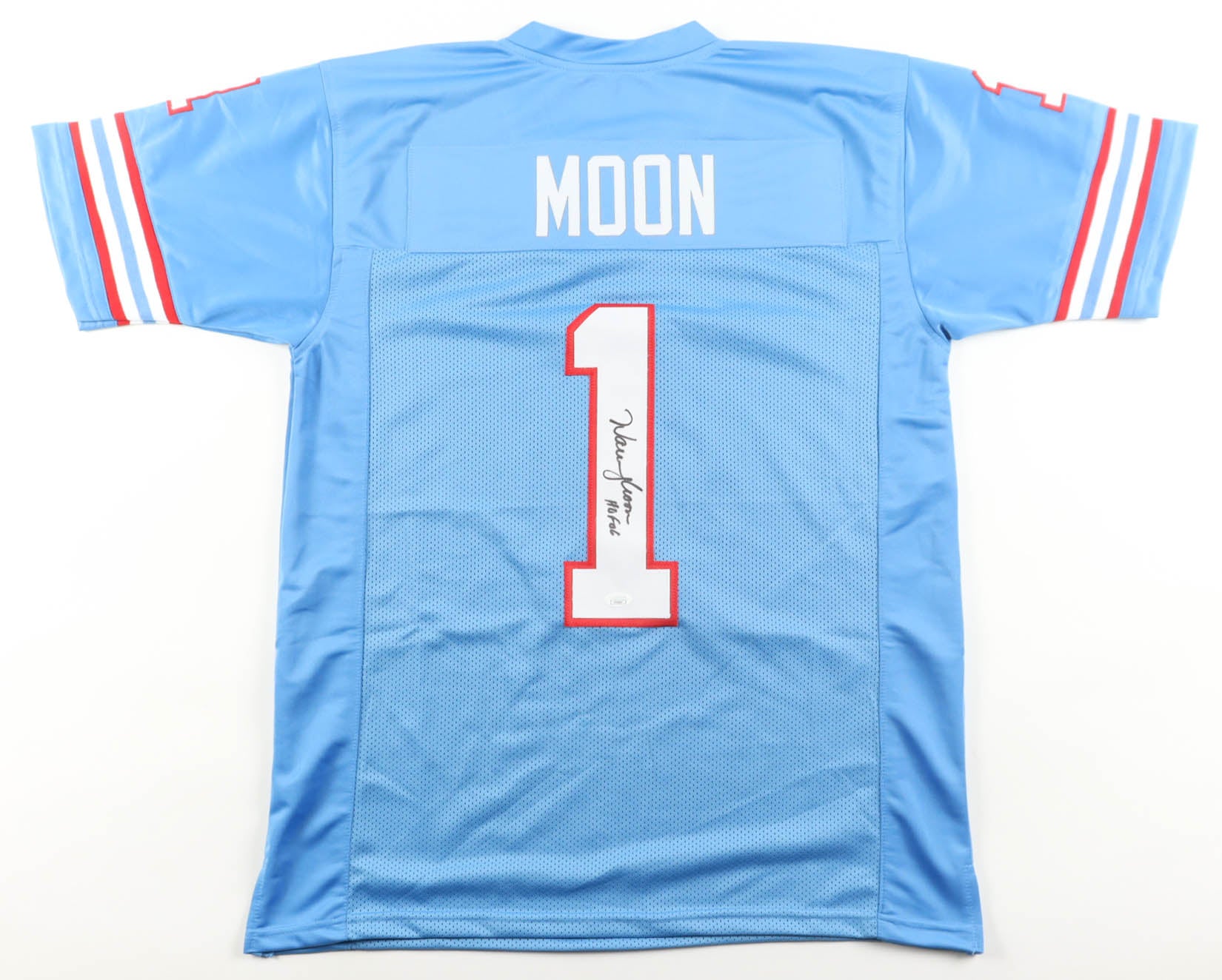 Warren Moon Signed Jersey Inscribed "HOF 06" (JSA)