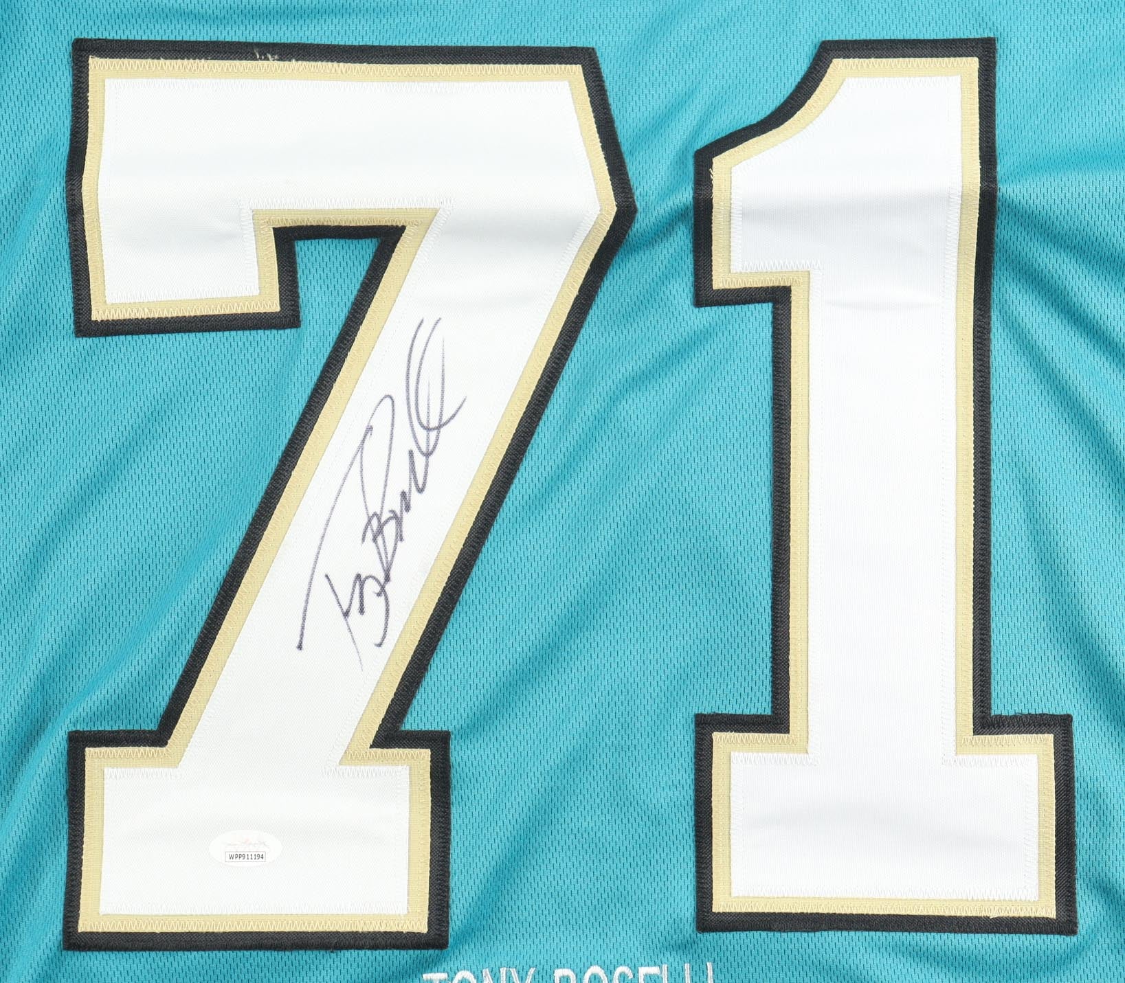 Tony Boselli Signed Career Highlight Stat Jersey