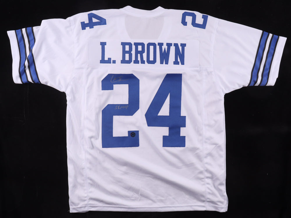 Larry Brown Signed Jersey Inscribed "SB MVP"