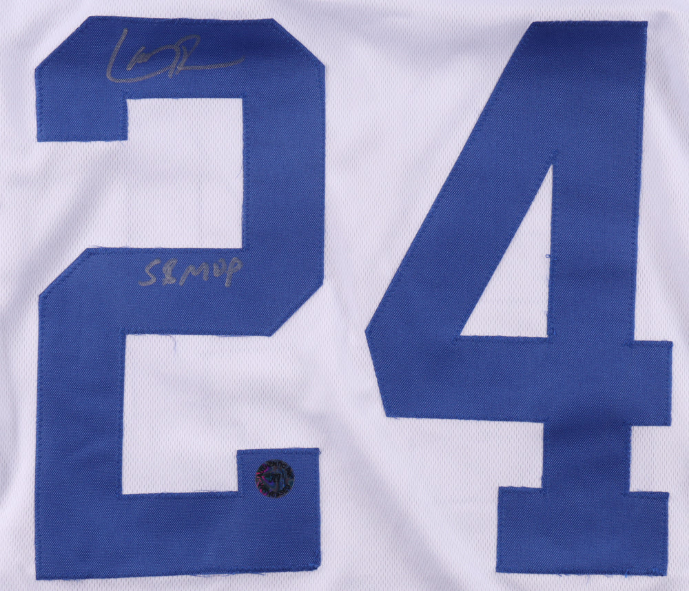 Larry Brown Signed Jersey Inscribed "SB MVP"