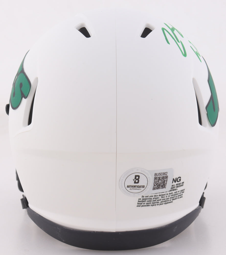 Zach Wilson Signed Jets Lunar Eclipse Alternate Speed Mini Helmet