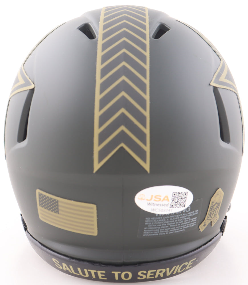 George Pickens Signed Cowboys Salute to Service Alternate Speed Mini Helmet