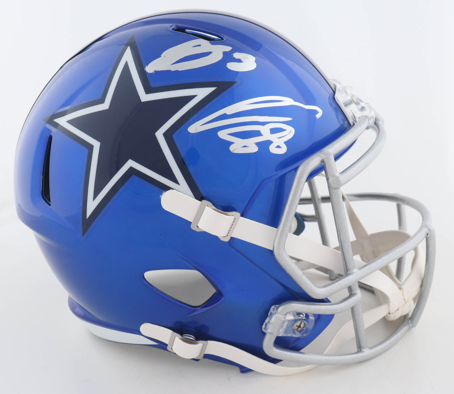 George Pickens & CeeDee Lamb Signed Cowboys Full-Size Flash Alternate Speed Helmet