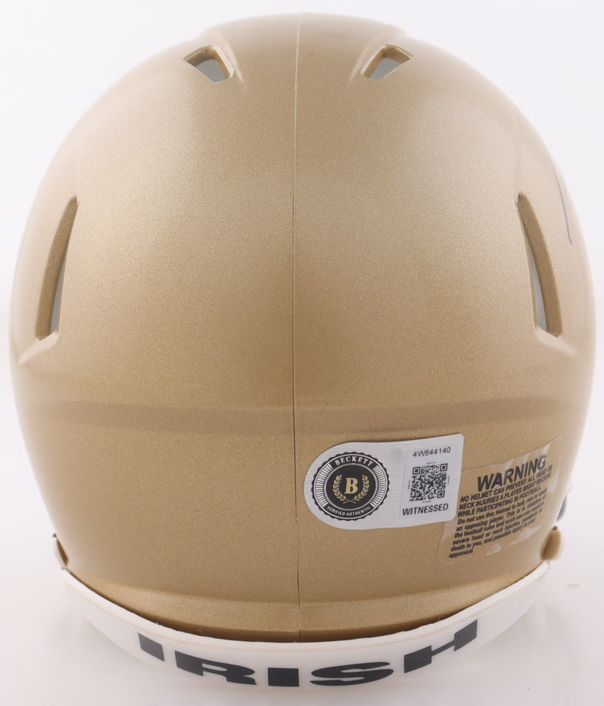 Todd Lyght Signed Notre Dame Fighting Irish Speed Mini Helmet (Beckett)