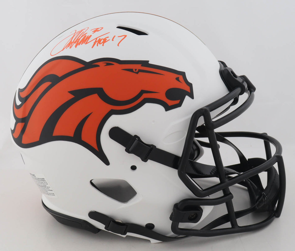 Terrell Davis Signed Broncos Full-Size Lunar Eclipse Alternate Authentic On-Field Speed Helmet Inscribed "HOF17" (Radtke)