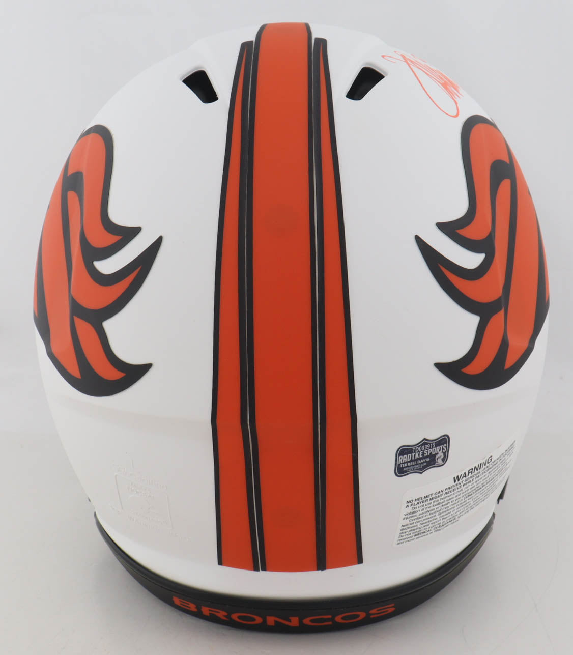 Terrell Davis Signed Broncos Full-Size Lunar Eclipse Alternate Authentic On-Field Speed Helmet Inscribed "HOF17" (Radtke)
