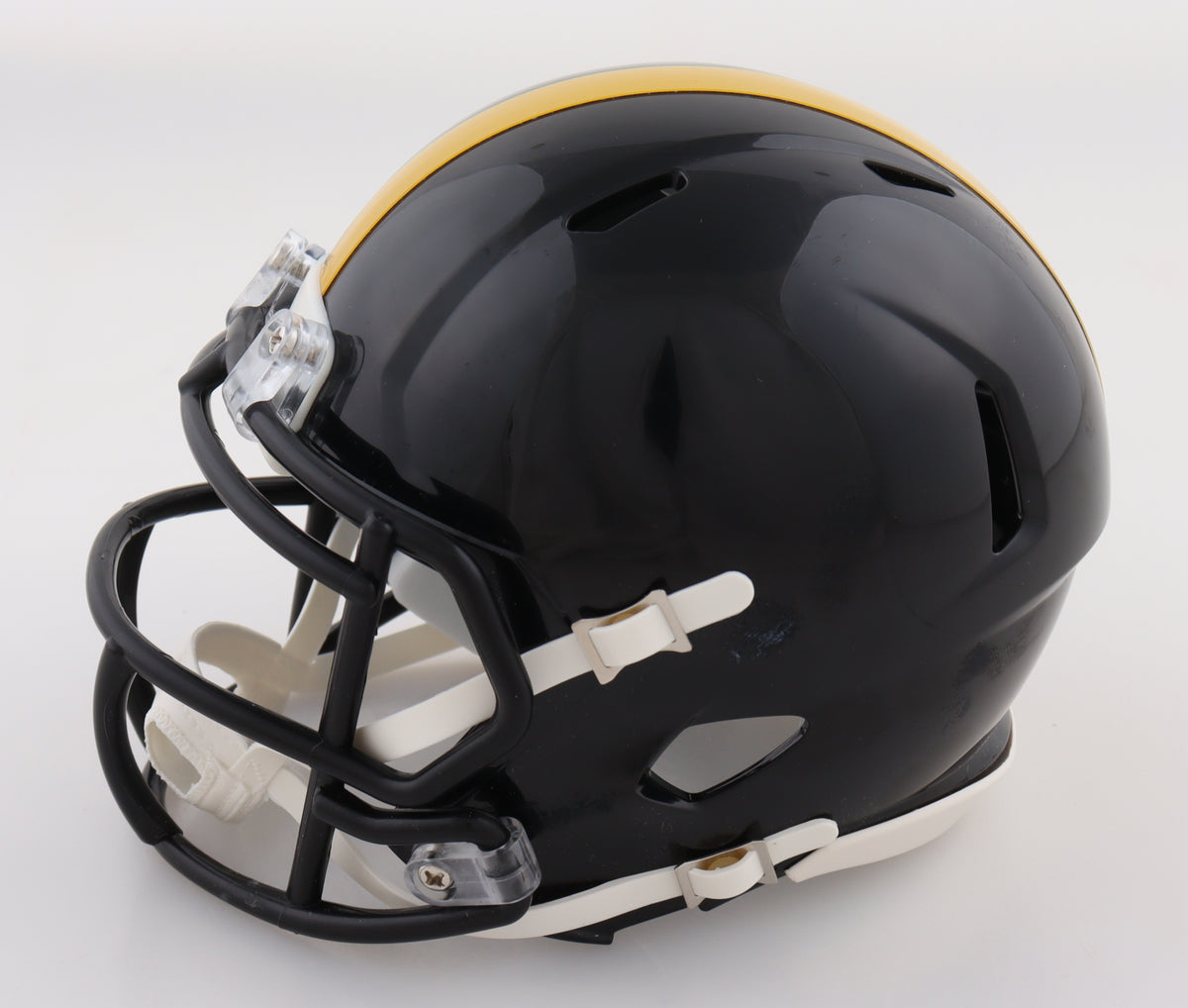 Kaleb Johnson Signed Steelers Speed Mini Helmet in personalized case with visor (Beckett)