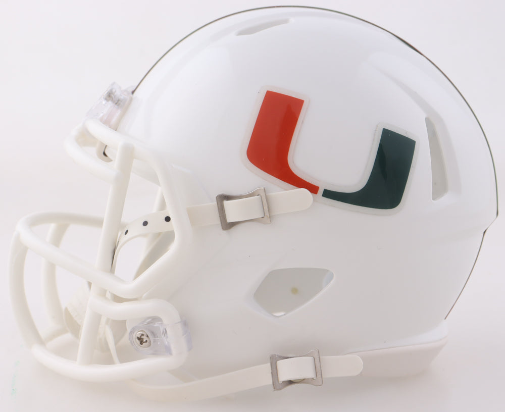 Bernie Kosar Signed Miami Hurricanes Speed Mini Helmet in personalized case with visor. (JSA)