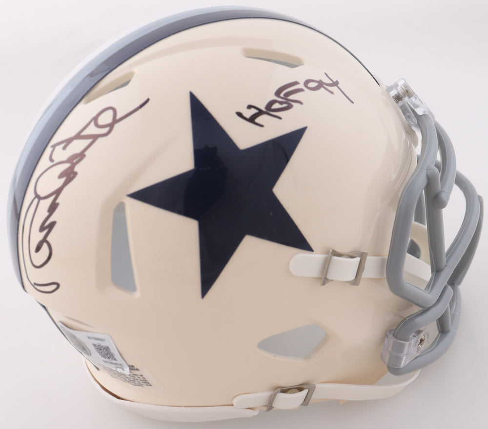 Randy White Signed Cowboys Retro Alternate Speed Mini Helmet Inscribed "HOF 94" in personalized case with visor (Beckett)