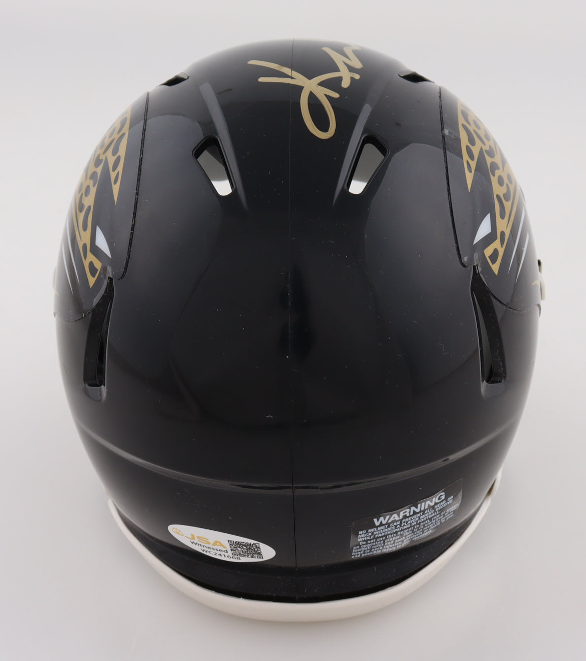Keenan McCardell Signed Jaguars Speed Mini Helmet in personalized case with visor(JSA)