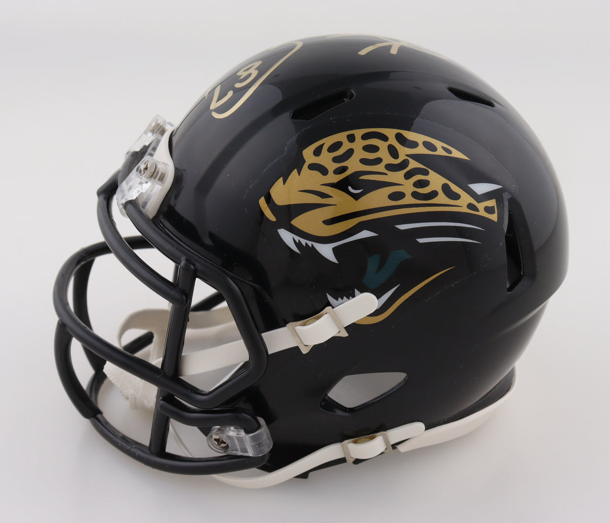 Keenan McCardell Signed Jaguars Speed Mini Helmet in personalized case with visor(JSA)