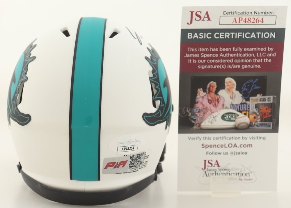 Jaylen Waddle Signed Dolphins Lunar Eclipse Alternate Speed Mini Helmet (JSA & PIA)
