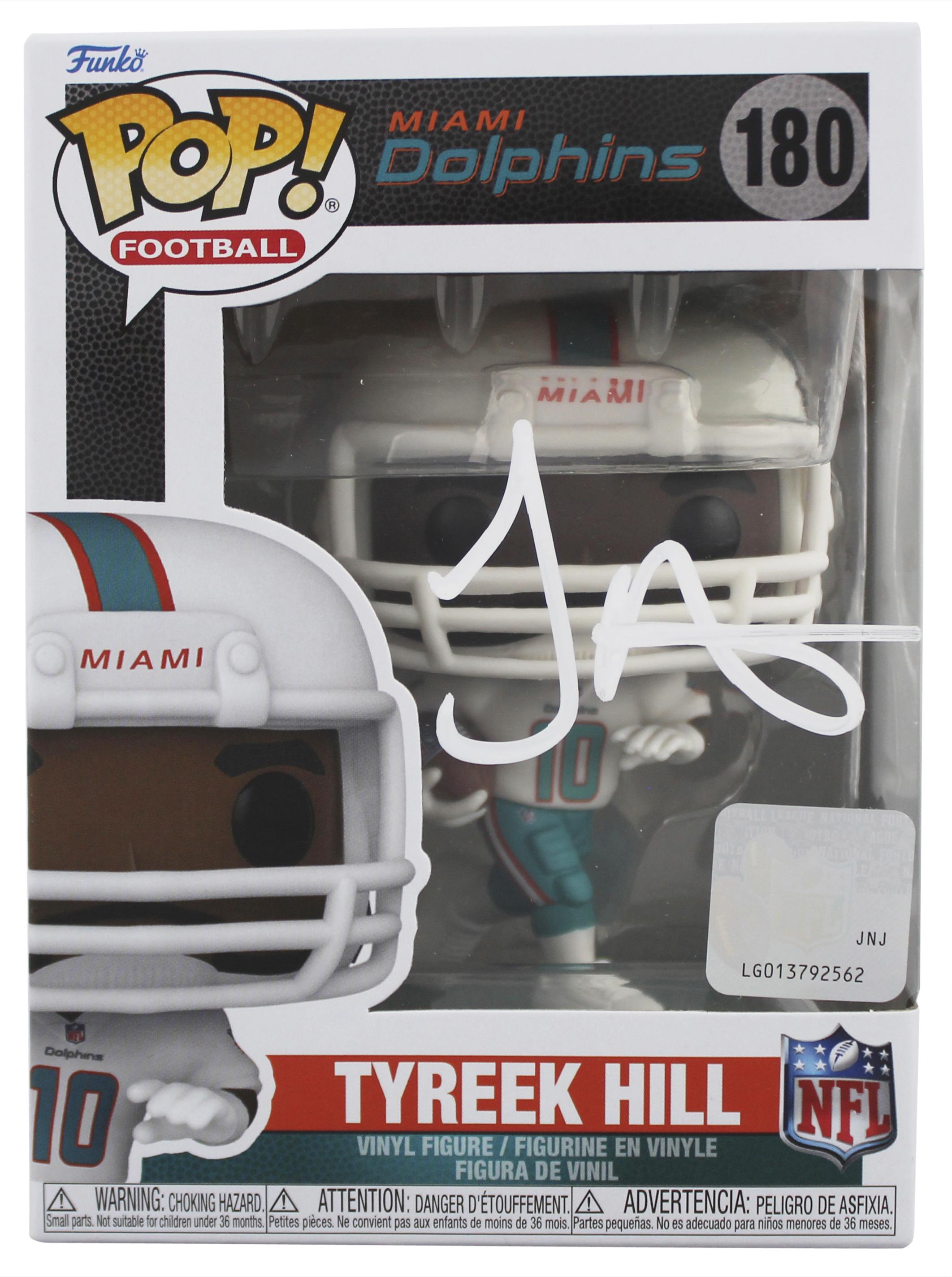 Tyreek Hill Autographed Miami Dolphins Funko Pop #180 | Beckett Certified Signature | NFL Star Memorabilia