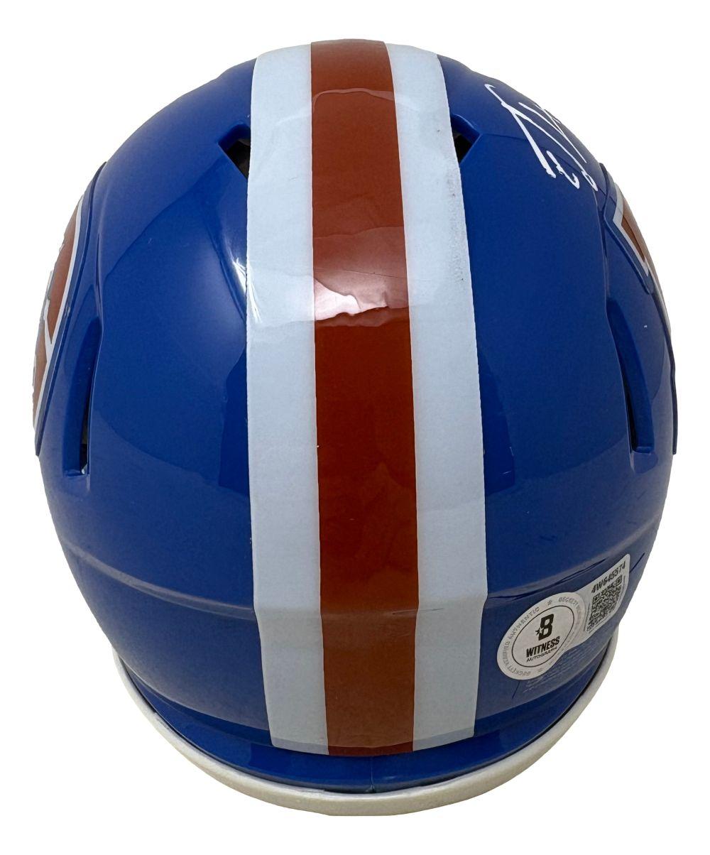 Ed McCaffrey Signed Broncos Throwback Alternate Speed Mini Helmet (Beckett)