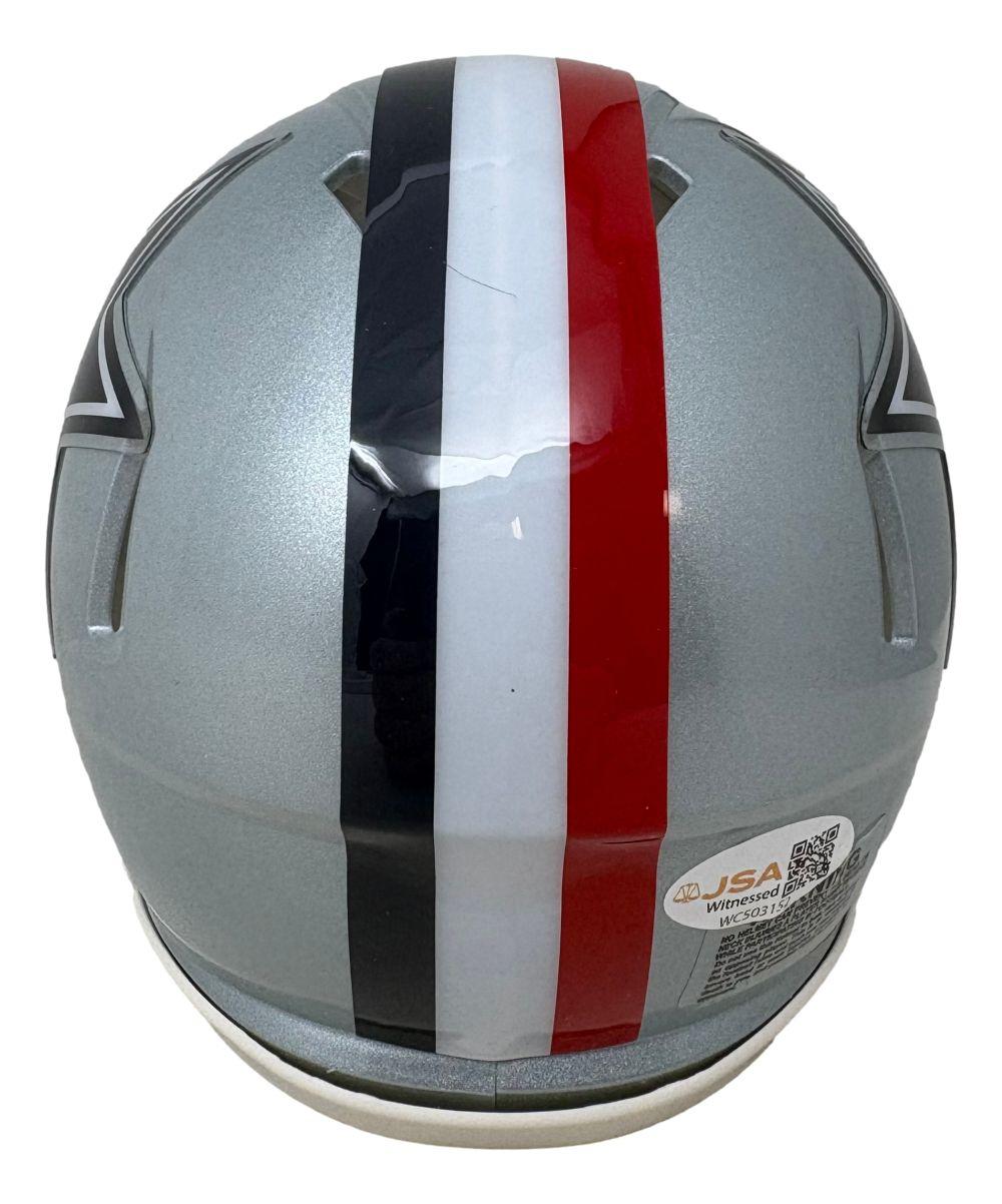 George Pickens Signed Cowboys Throwback Alternate Speed Mini Helmet in personalized case with visor (JSA)