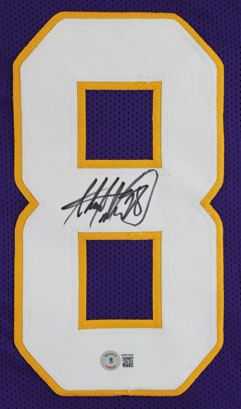 Authentic Adrian Peterson Autographed Custom Framed Jersey Display Beckett COA