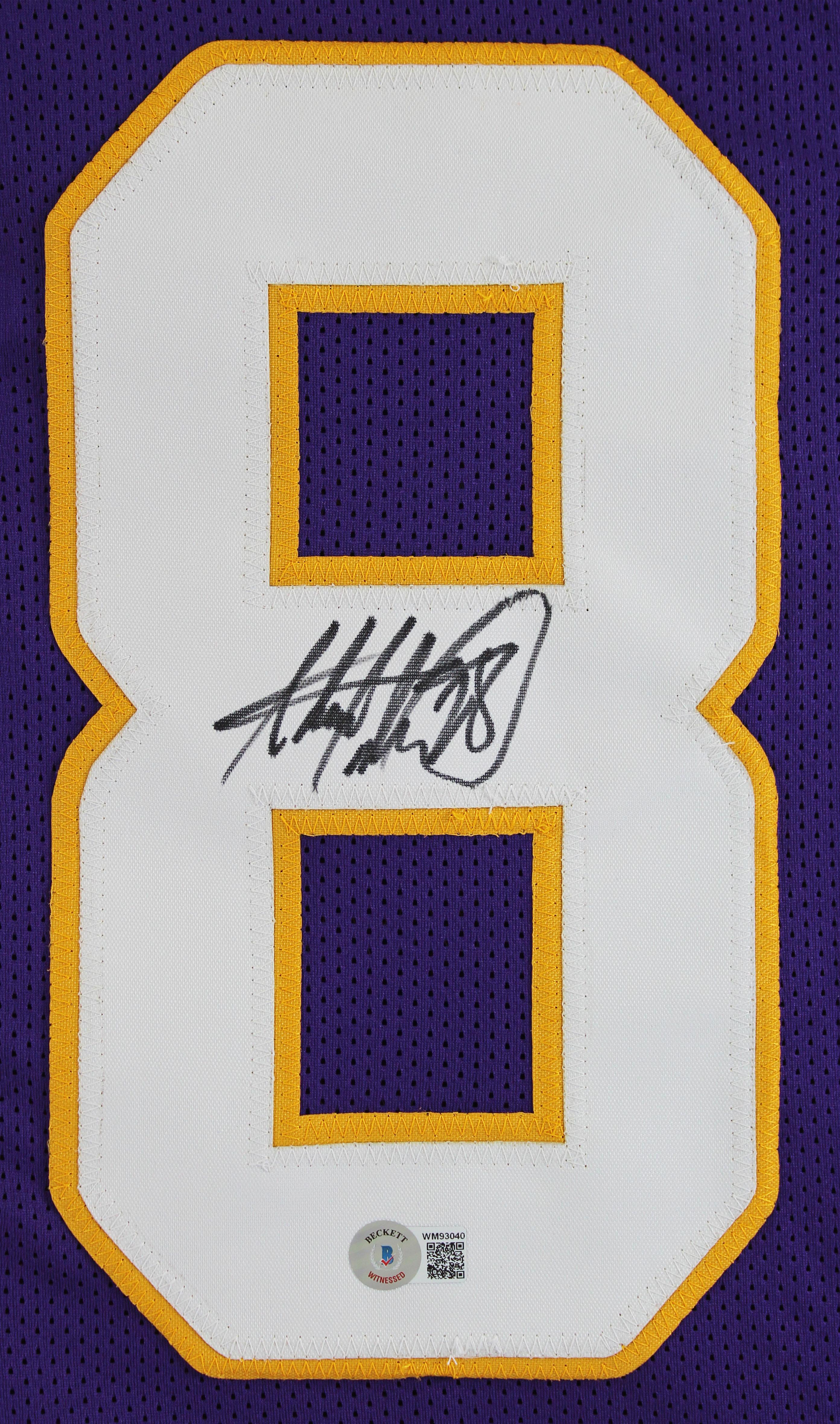 Authentic Adrian Peterson Autographed Custom Framed Jersey Display Beckett COA