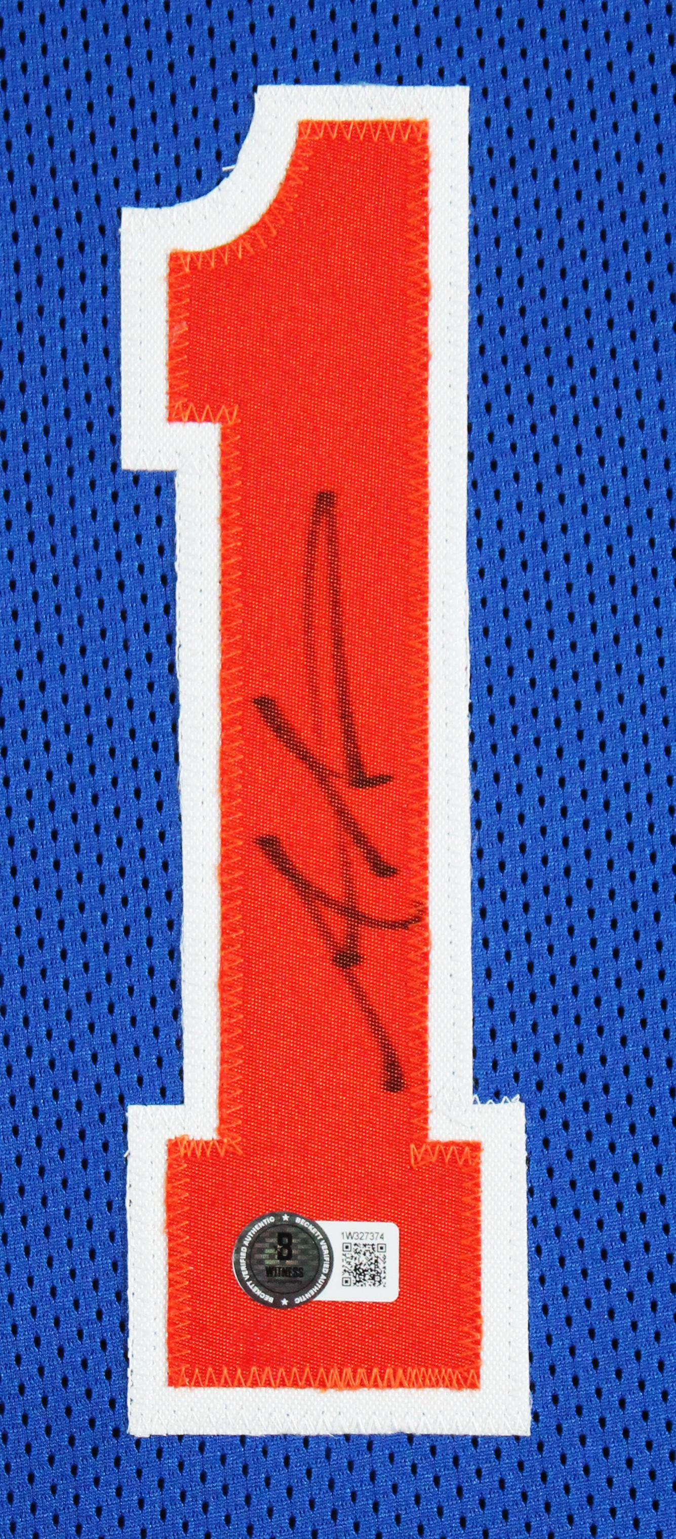 Authentic Amar’e Stoudemire Autographed Knicks Custom Framed Jersey Beckett COA