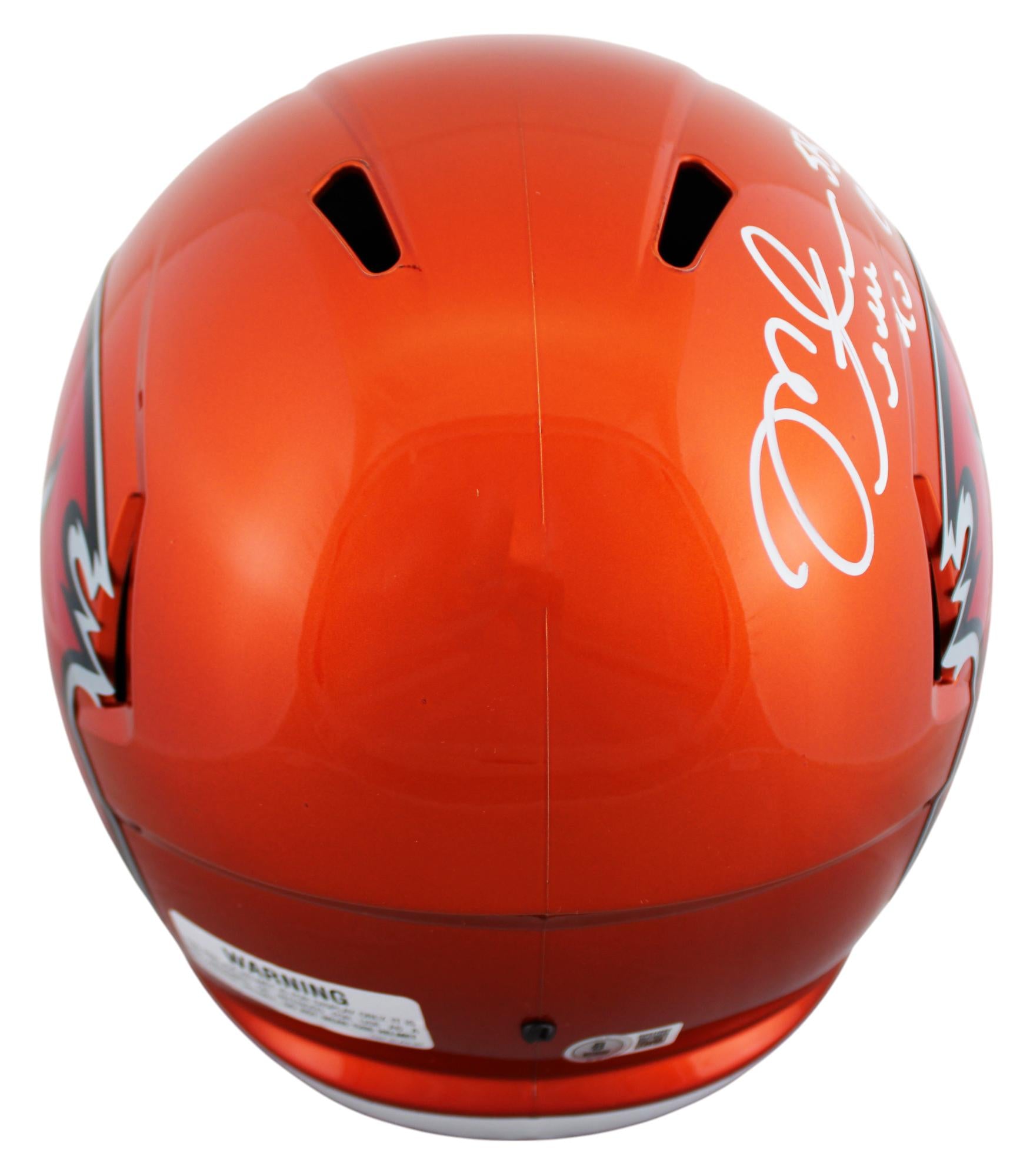 Authentic Mike Alstott Autographed Buccaneers Flash Alternate Speed Helmet SB XXXVII Beckett COA