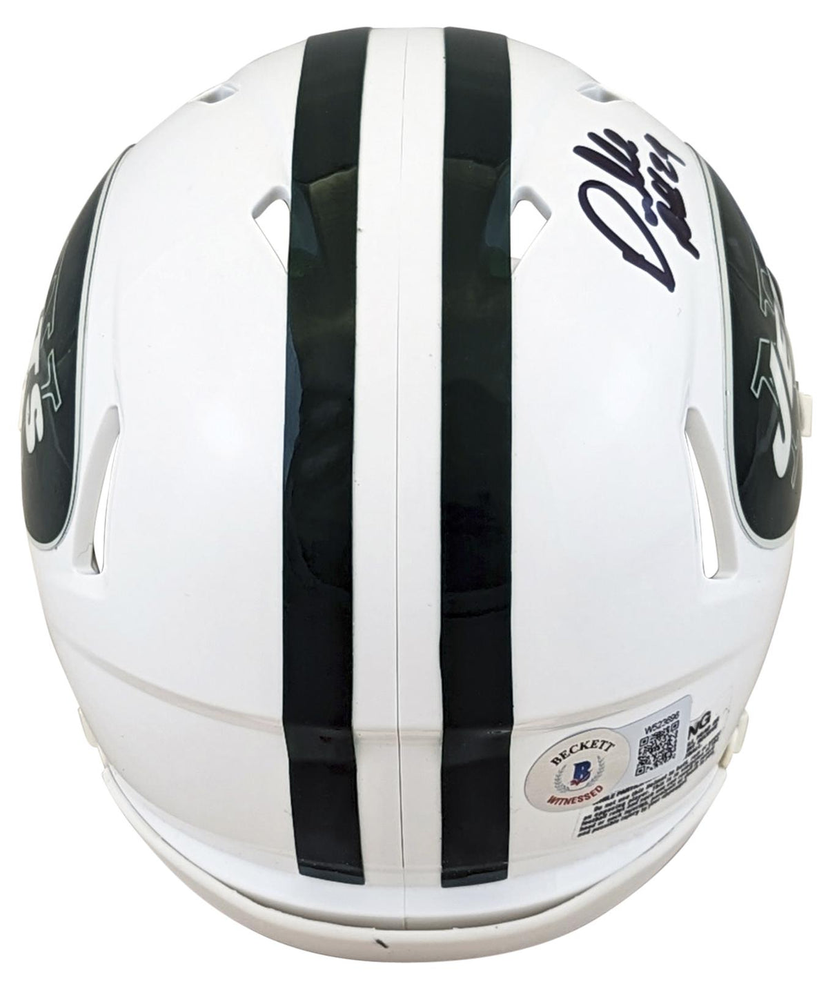 Darrelle Revis Signed Jets Throwback Alternate Speed Mini Helmet (Beckett)