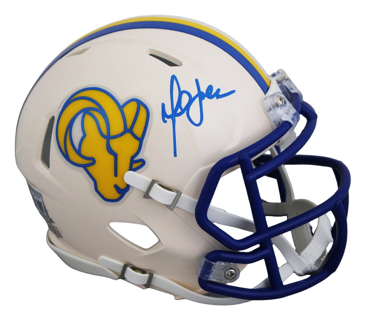 Marshall Faulk Signed Rams Retro Alternate Speed Mini Helmet (Beckett)