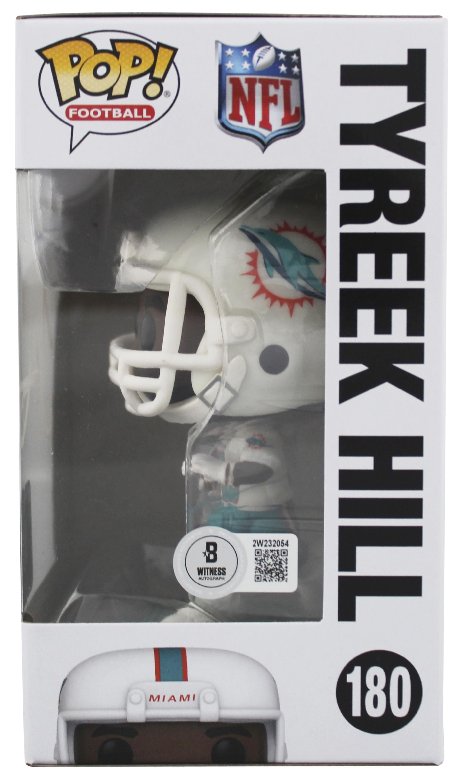 Tyreek Hill Autographed Miami Dolphins Funko Pop #180 | Beckett Certified Signature | NFL Star Memorabilia