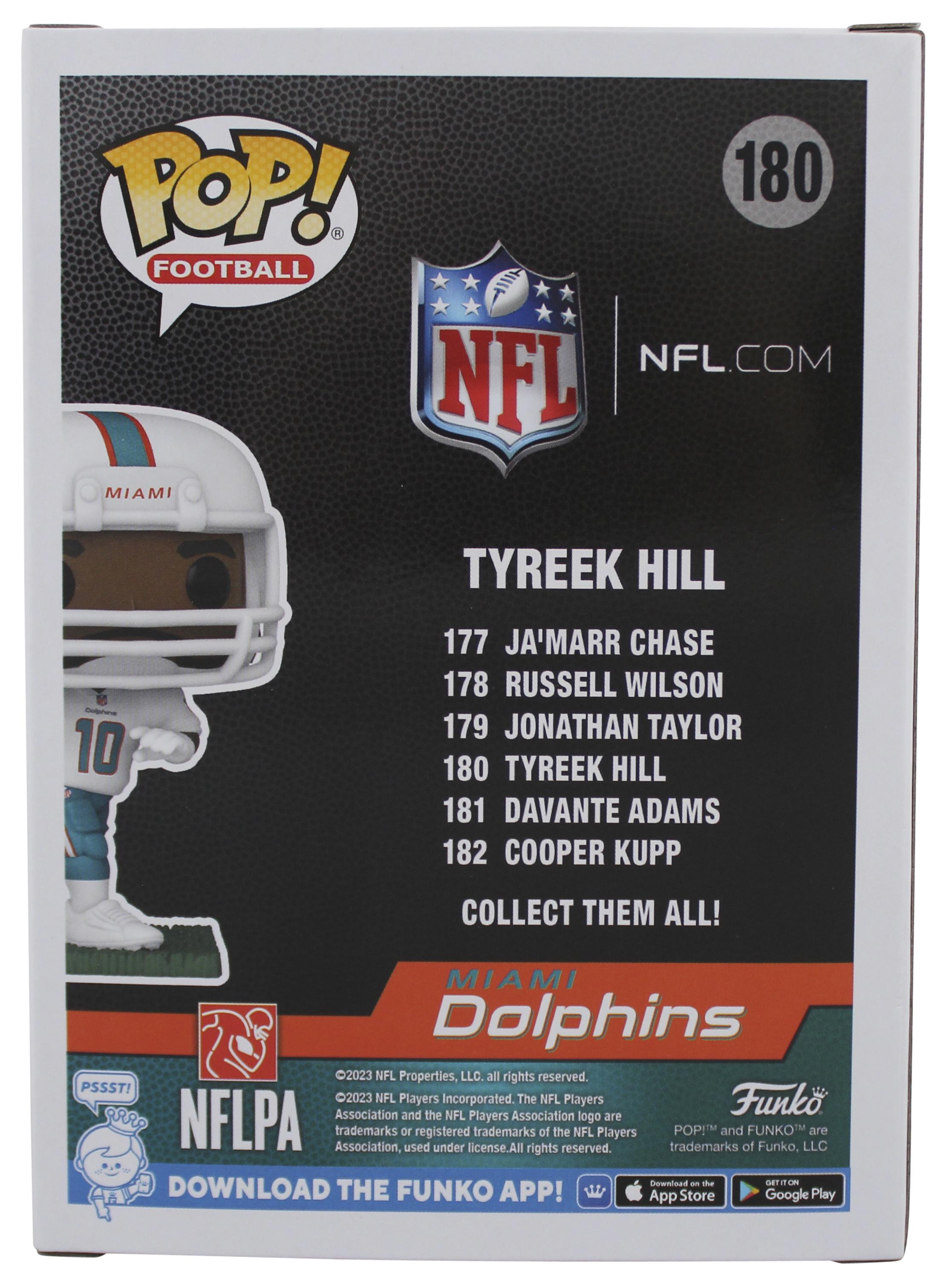Tyreek Hill Autographed Miami Dolphins Funko Pop #180 | Beckett Certified Signature | NFL Star Memorabilia