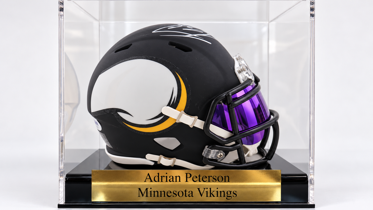 Adrian Peterson Signed Vikings AMP Alternate Speed Mini Helmet (PSA)