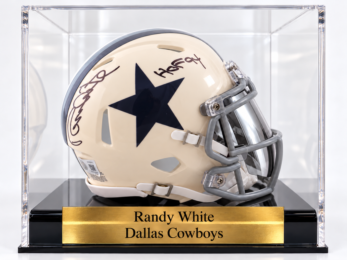 Randy White Signed Cowboys Retro Alternate Speed Mini Helmet Inscribed "HOF 94" in personalized case with visor (Beckett)