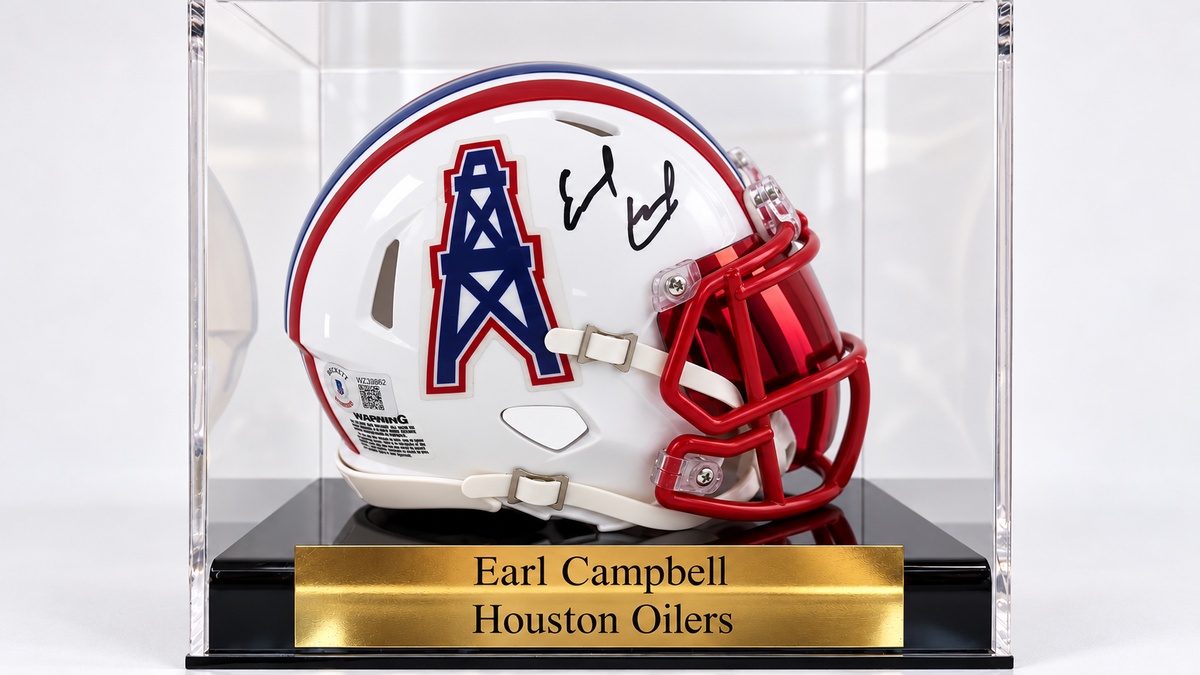 Earl Campbell Signed Oilers Speed Mini Helmet (Beckett)