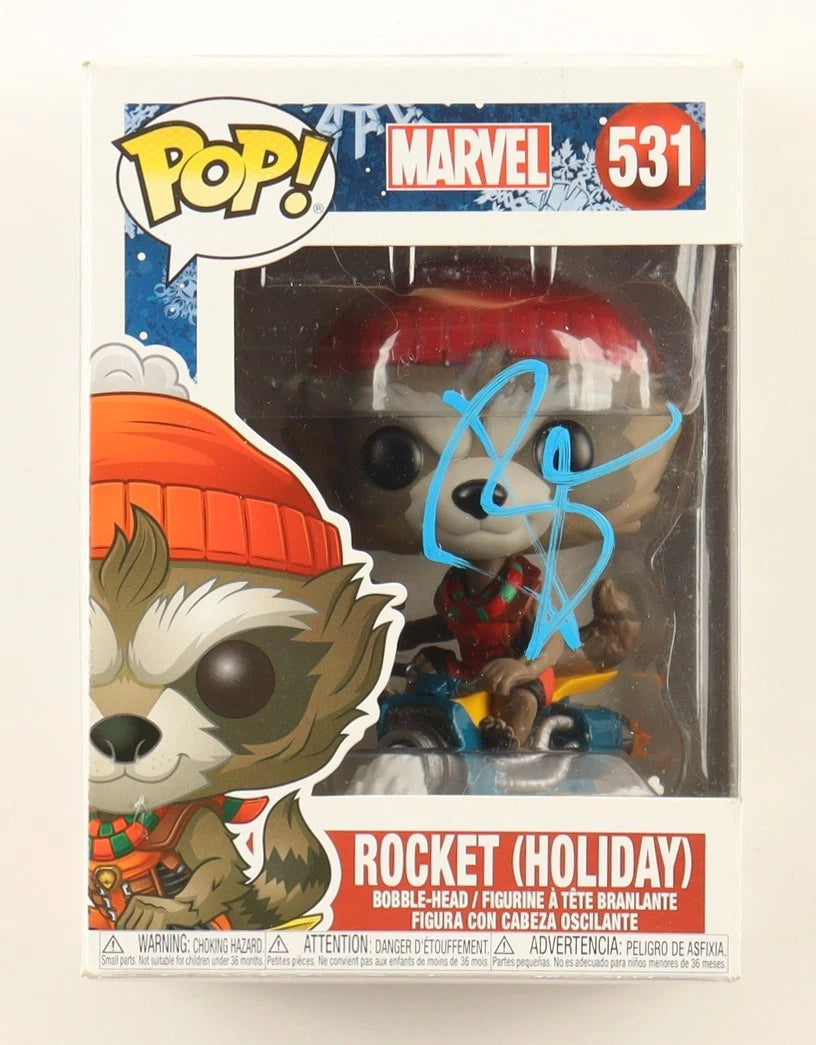 Bradley Cooper Signed Autographed Marvel Rocket Holiday Funko #531 JSA AR41379