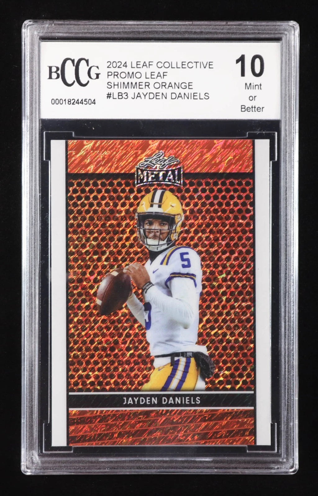 2024 Leaf Collective Promotional - Leaf Jayden Daniels Orange Shimmer BCCG 10