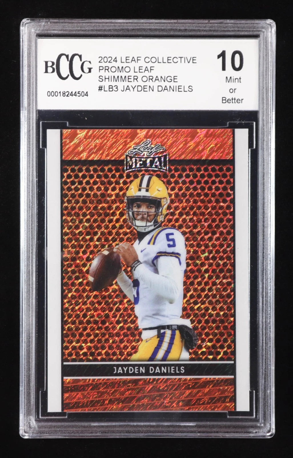 2024 Leaf Collective Promotional - Leaf Jayden Daniels Orange Shimmer BCCG 10
