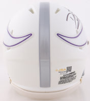 Daunte Culpepper Signed Vikings Speed Mini Helmet in personalized case with visor (JSA)