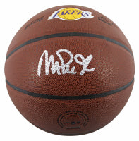 Magic Johnson Autographed Los Angeles Lakers Logo Basketball | Beckett Certified Signature | NBA Hall of Famer